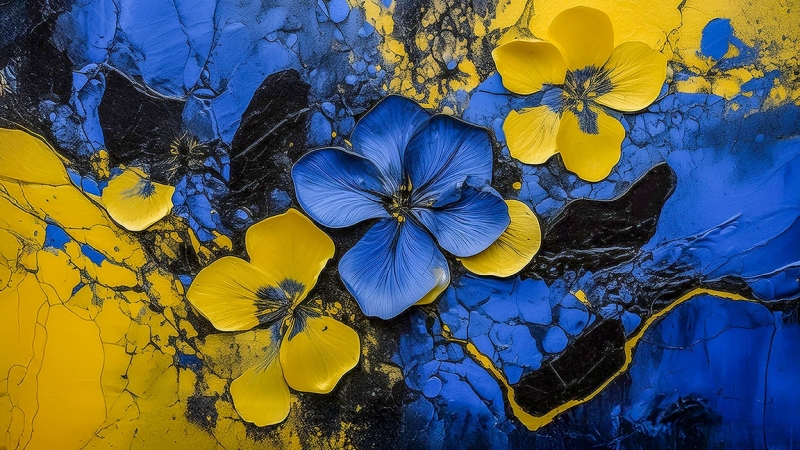 BLOOMING ON ROCKY GROUND by artist timothy sens